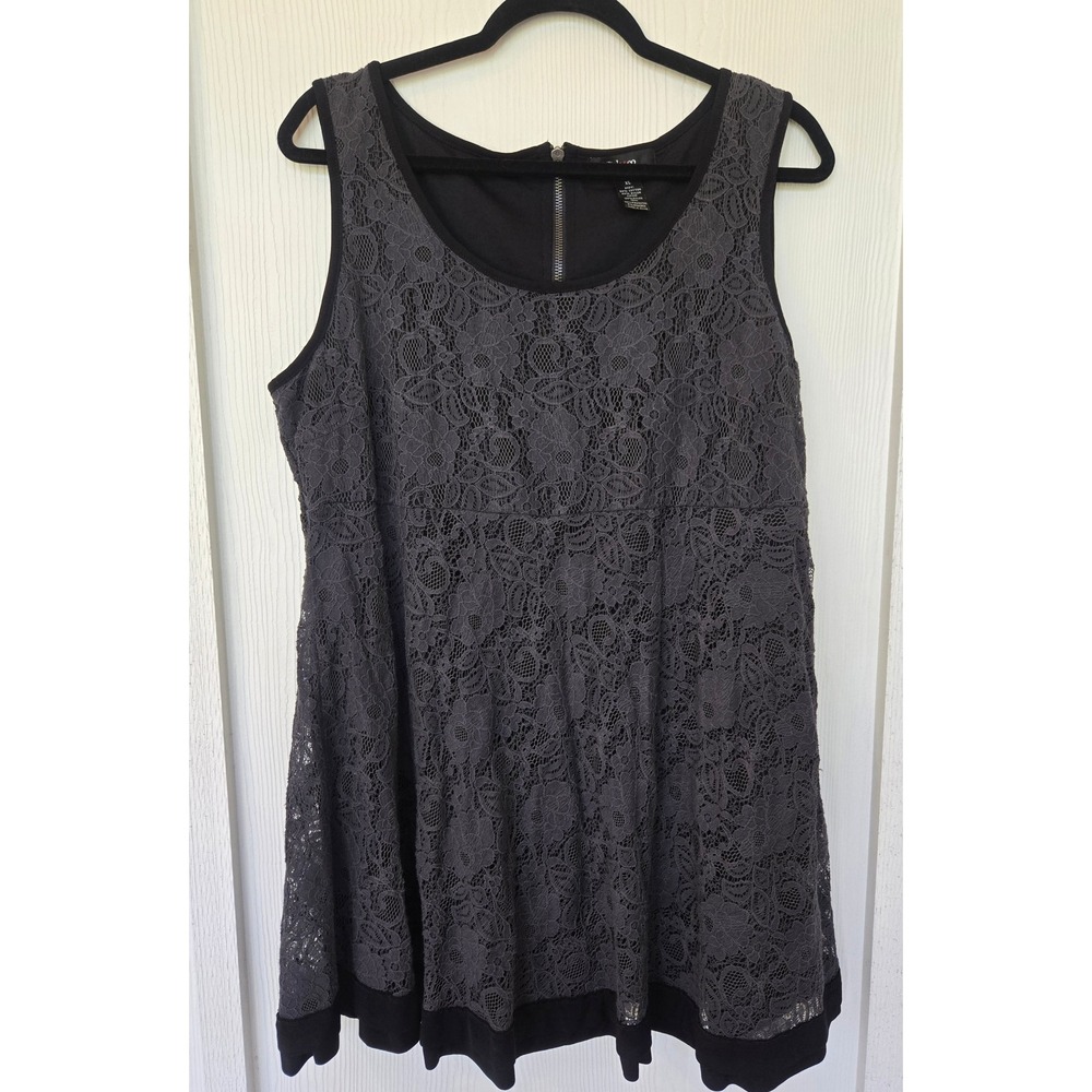 Crochet Floral Lace Mini Dress Size XL Whimsigoth Dark Fairy Ren Faire Witchy